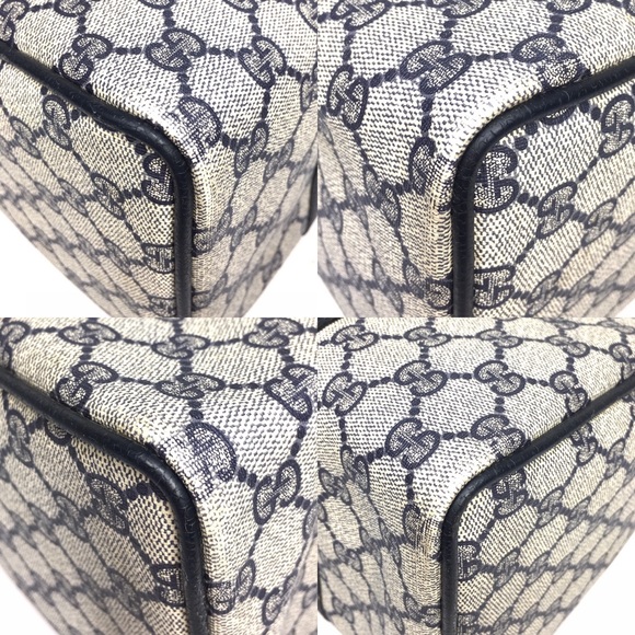 Authentic Gucci navy & grey Boston satchel bag - Picture 13 of 16